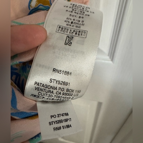 Patagonia Go To Shirt C Street Feather Pink SizeXL Organic Cotton Aloha ButtonUp - Picture 8 of 12